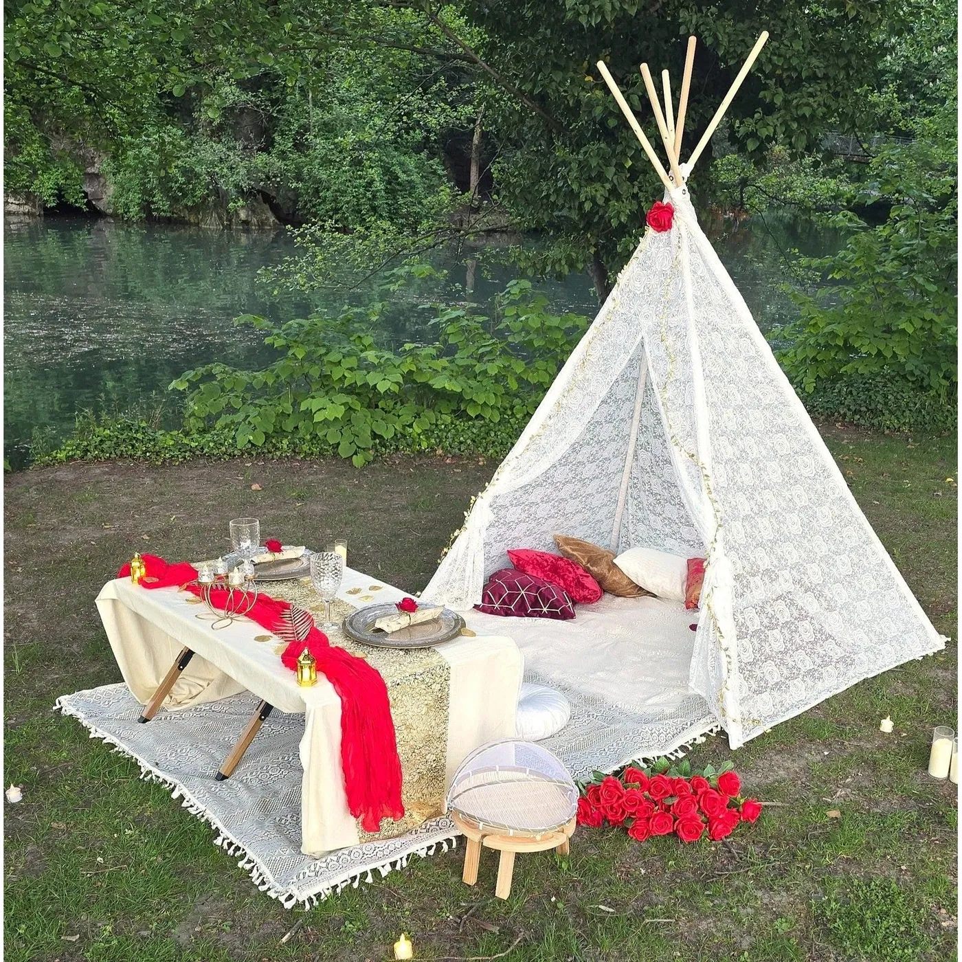 Pique-nique romantique sur l'herbe — photo 4