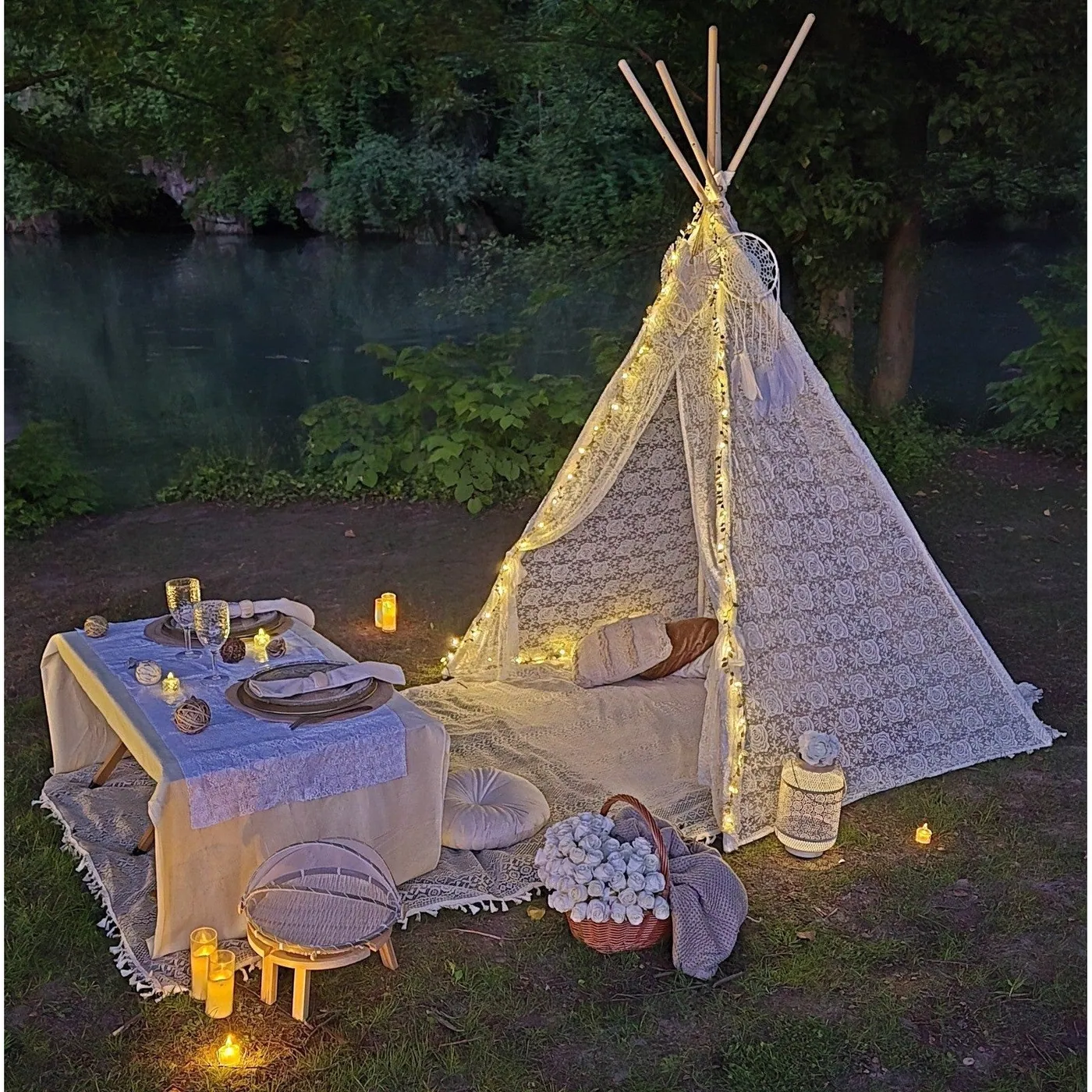 Pique-nique romantique sur l'herbe — photo 2